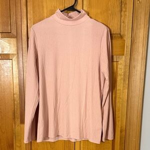 Lands’ End Pink Ribbed Women's Top